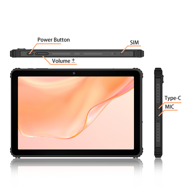Wintouch 4g LTE Gps Wifi Smartphone IP68 6GB RAM 128GB ROM 10.1 Inch Rugged Android Tablet