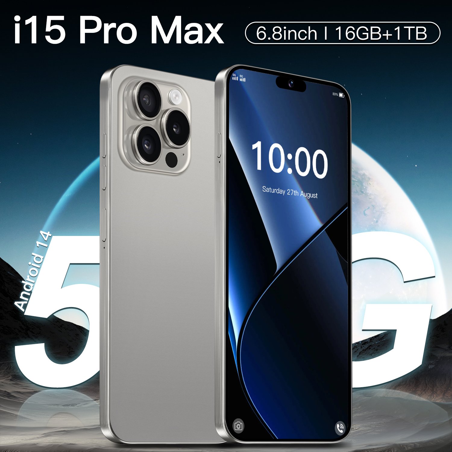 2024 Phone 15 Pro Max 6.7 Inch Original Full Screen WIFI BT FM GPS I15 Smartphone 12GB+512GB Android 4G 5G Mobile Phone