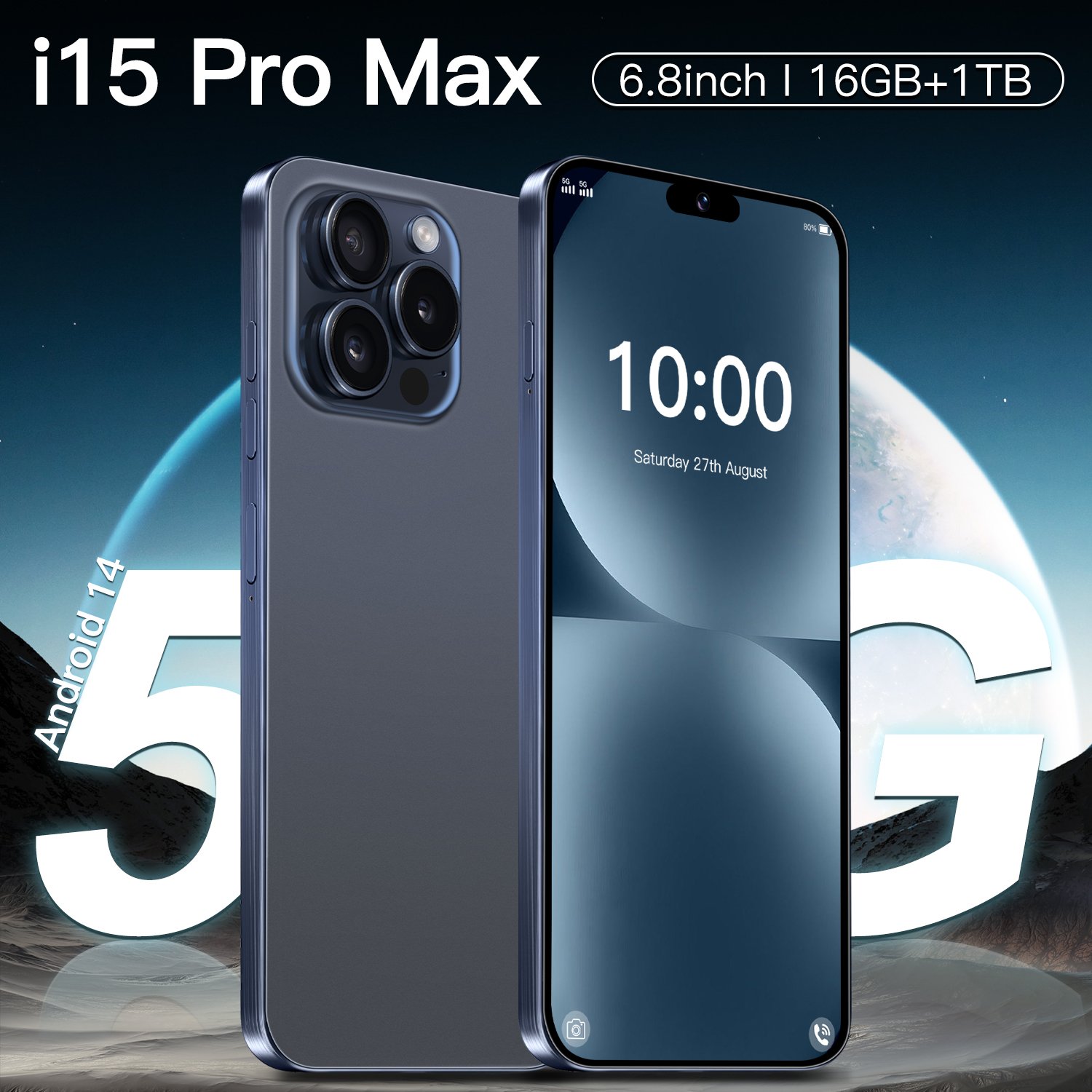 2024 Phone 15 Pro Max 6.7 Inch Original Full Screen WIFI BT FM GPS I15 Smartphone 12GB+512GB Android 4G 5G Mobile Phone