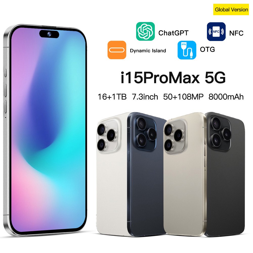 Slimoro Original Cellular Phone Mobile Phone i For Phone 15 Promaxe Smartphone Telefon Gaming i15 16 Android Mobil 5G Smartphone