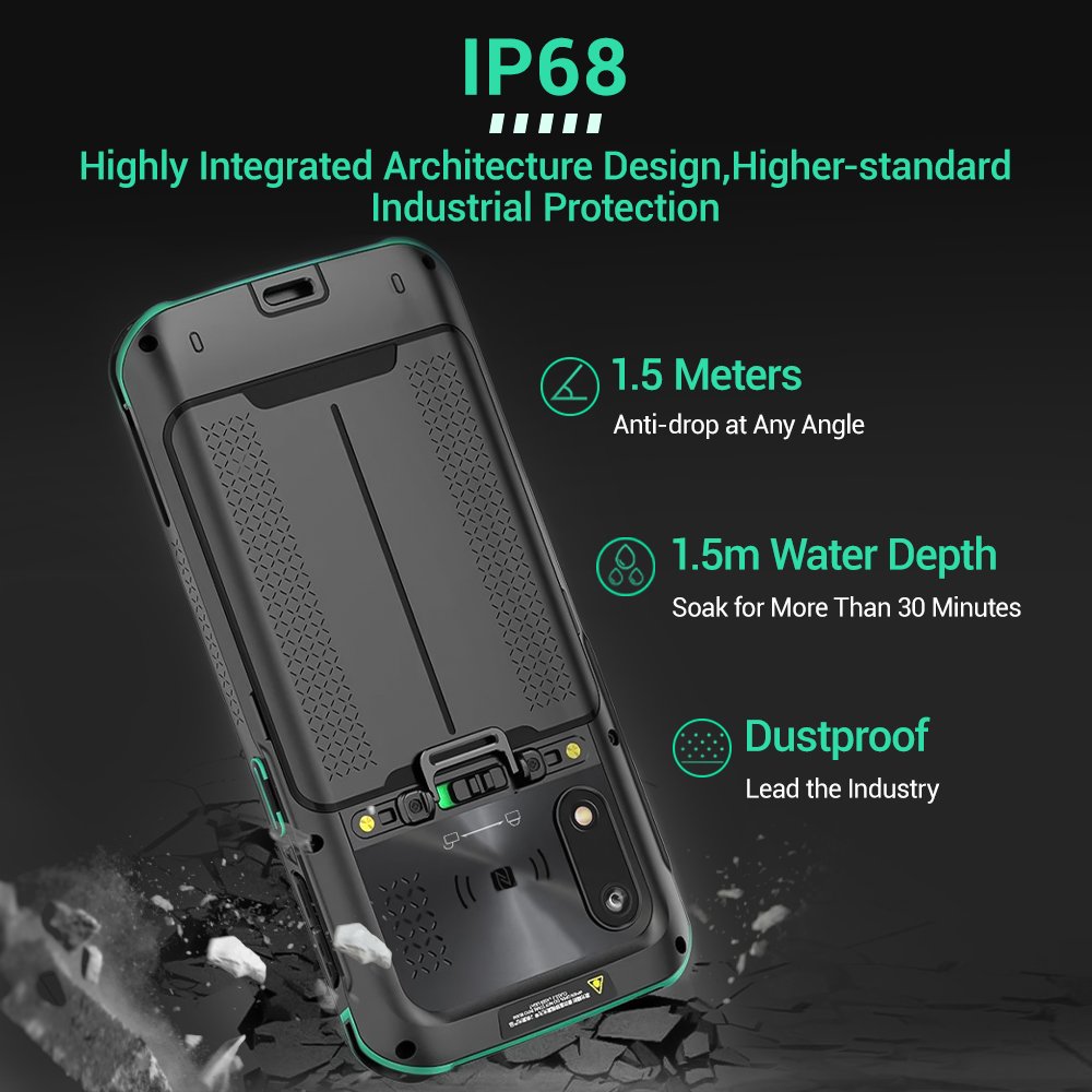 Industrial Rugged Smart Phone Call Android 11 Mobile PC PDA 5.5 Inch FHD 4G IP68 QR Code 8-Core Waterproof Data Collector PDAs