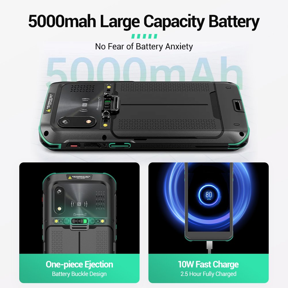 Industrial Rugged Smart Phone Call Android 11 Mobile PC PDA 5.5 Inch FHD 4G IP68 QR Code 8-Core Waterproof Data Collector PDAs