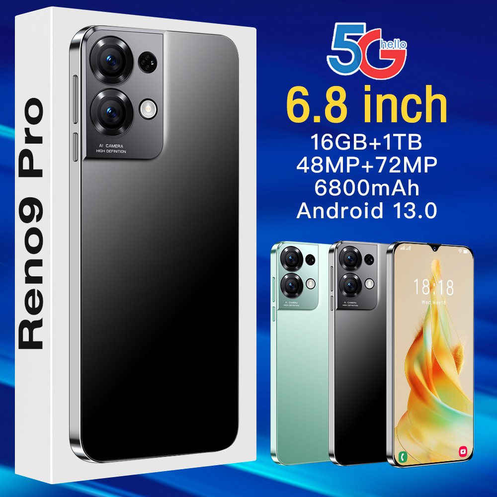 Factory outlet 2024 High Quality New Design Reno9 Pro Smartphone 16g+1tb 5g Unlocked Dual Sim Phones Cheap Cellphone