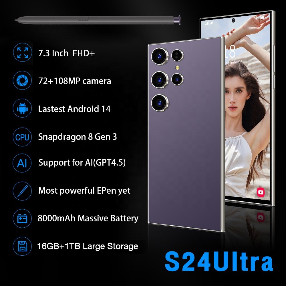 New Arrival S24 Ultra 5G Mobile Phone 16GB 1TB Smartphones New Comes smart phone
