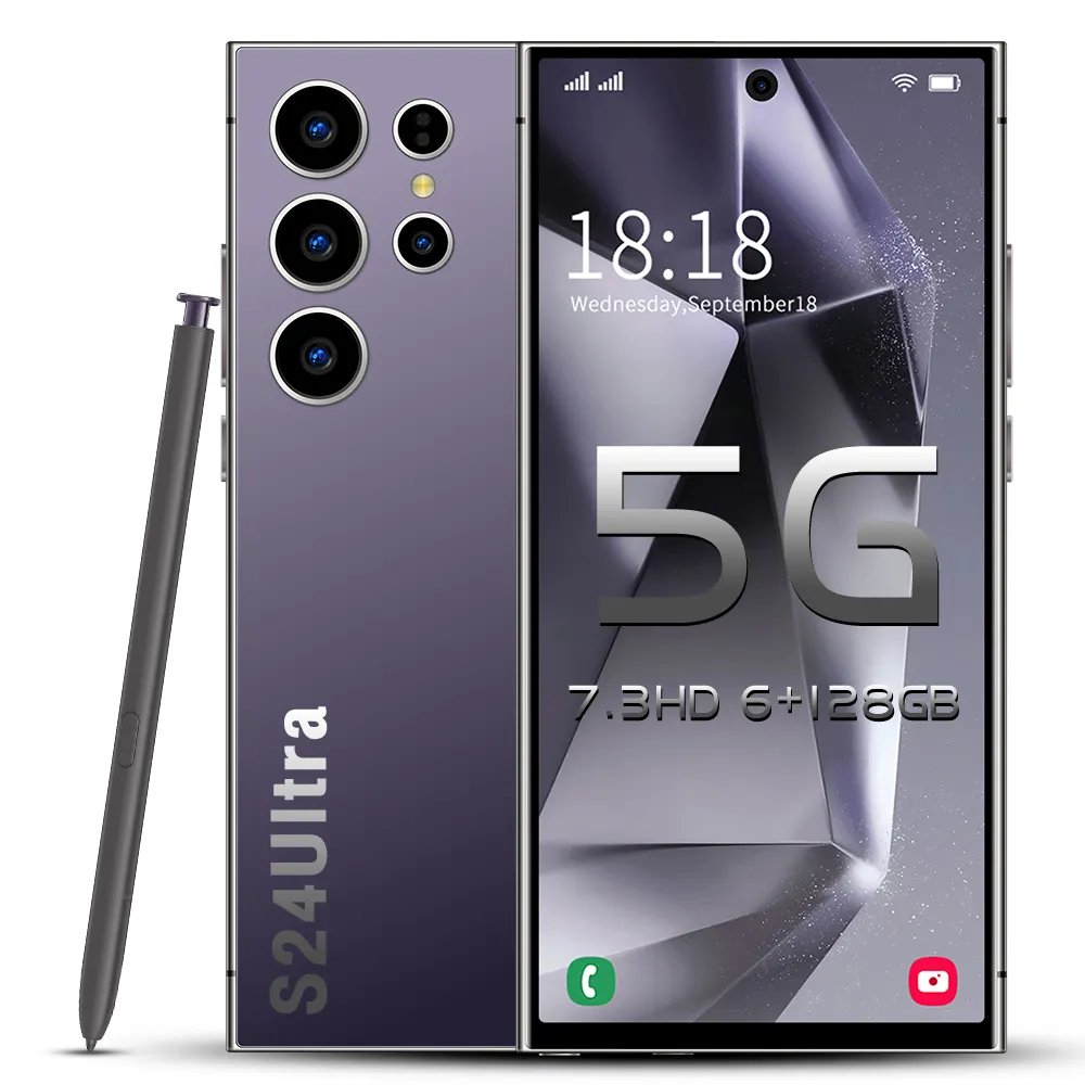 Cheap Best Selling 7.3inch Telephone Fast Charging Unlock 4g Wifi S23 S24 6+128g Galaxy S24 Ultra Smartphone S-pen Android Phone
