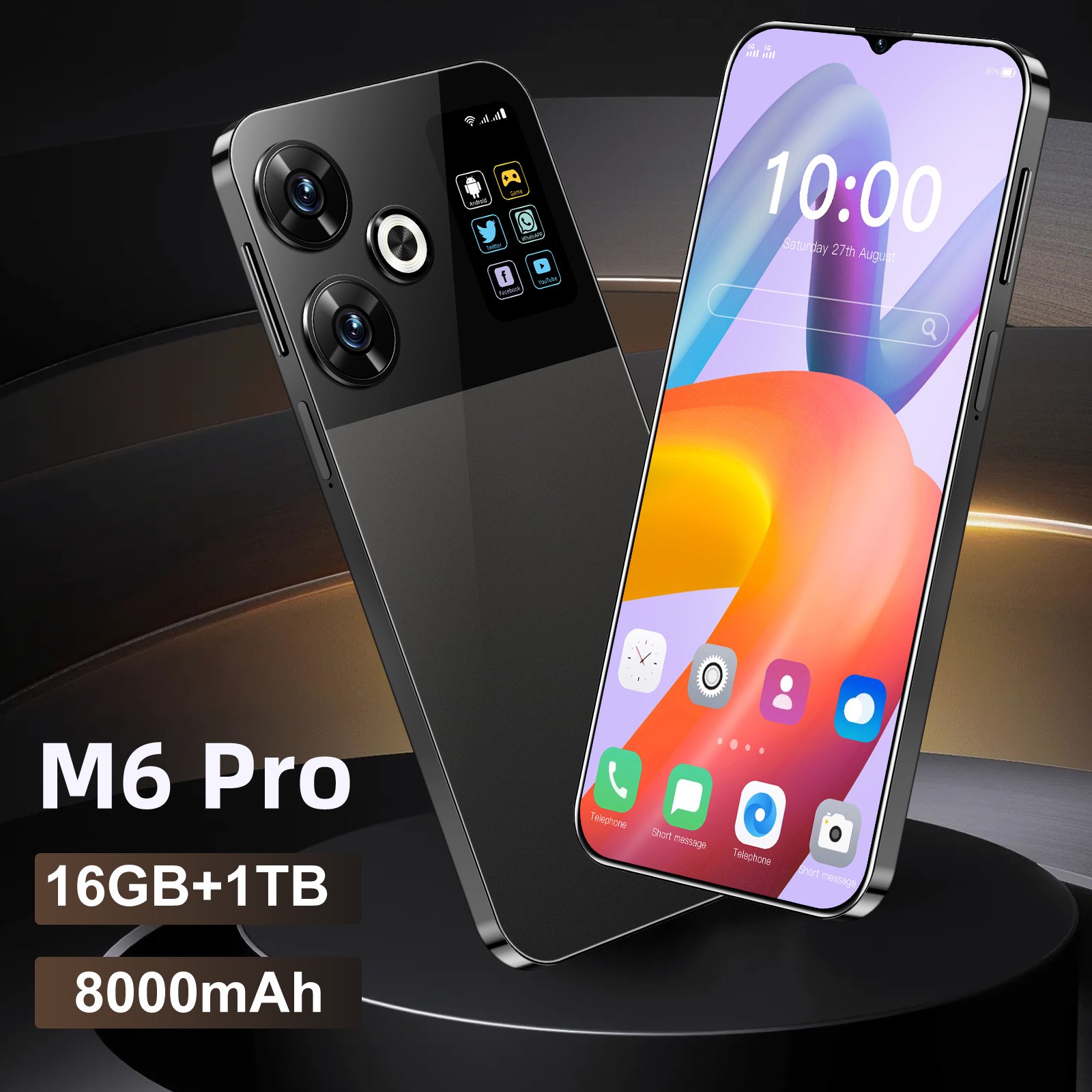 OEM M6 Pro High-End Gaming Phone with 16GB RAM and 1TB Storage - 4G/5G Enabled