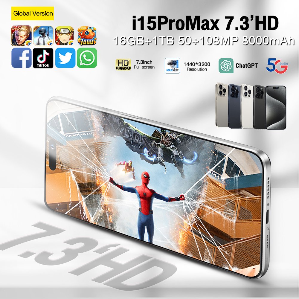 5g Dual Sim Card I 15 Phone 15 Pro Max 5g Smartphones Smart Phone AMOLED Vivo T3x 5g Phone 1511 Box Speaker Global Version 65W