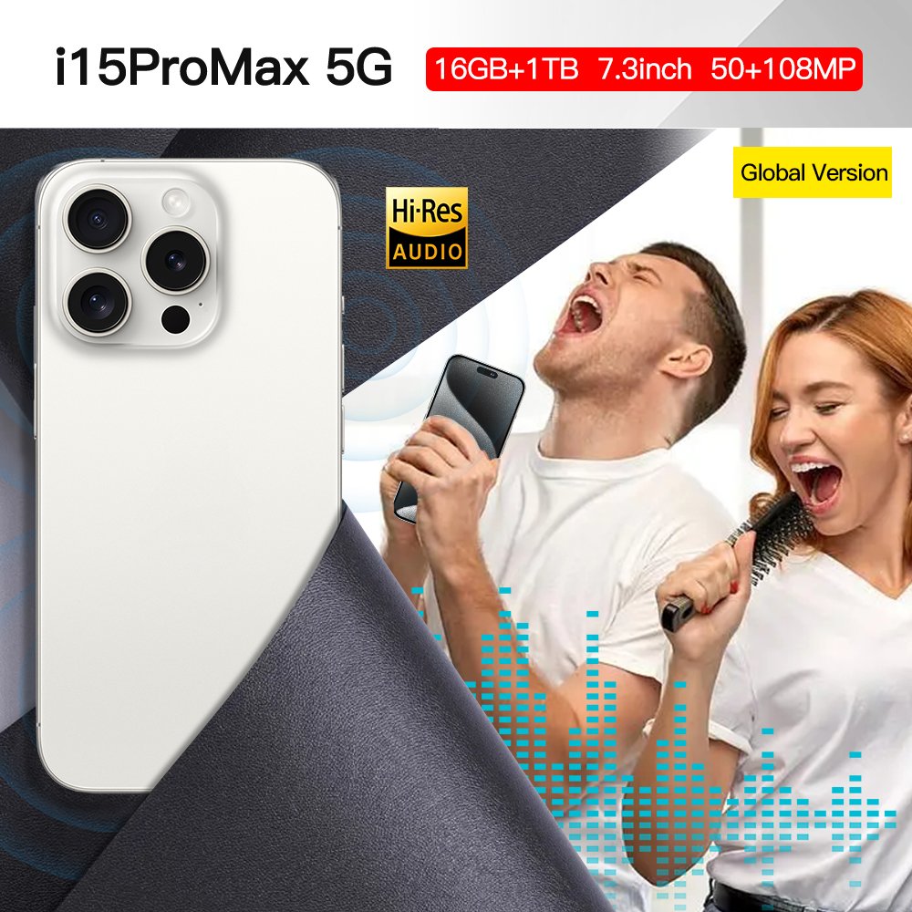 5g Dual Sim Card I 15 Phone 15 Pro Max 5g Smartphones Smart Phone AMOLED Vivo T3x 5g Phone 1511 Box Speaker Global Version 65W
