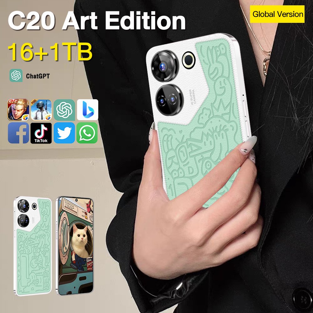 Original Brand New Gaming Mobile Phone 5G Smartphone C20 Art Smart Phone 15 14 16G 1T Cheap Telephone Telefon Inteligente Medome