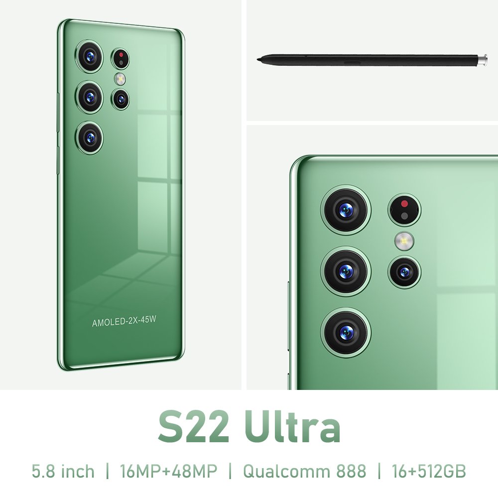 S22 Ultra 16gb+512gb 16MP+48MP 5.8 Inch 10 Core 4g Mobile Smartphone With Double Sim Card Android Cell Phone