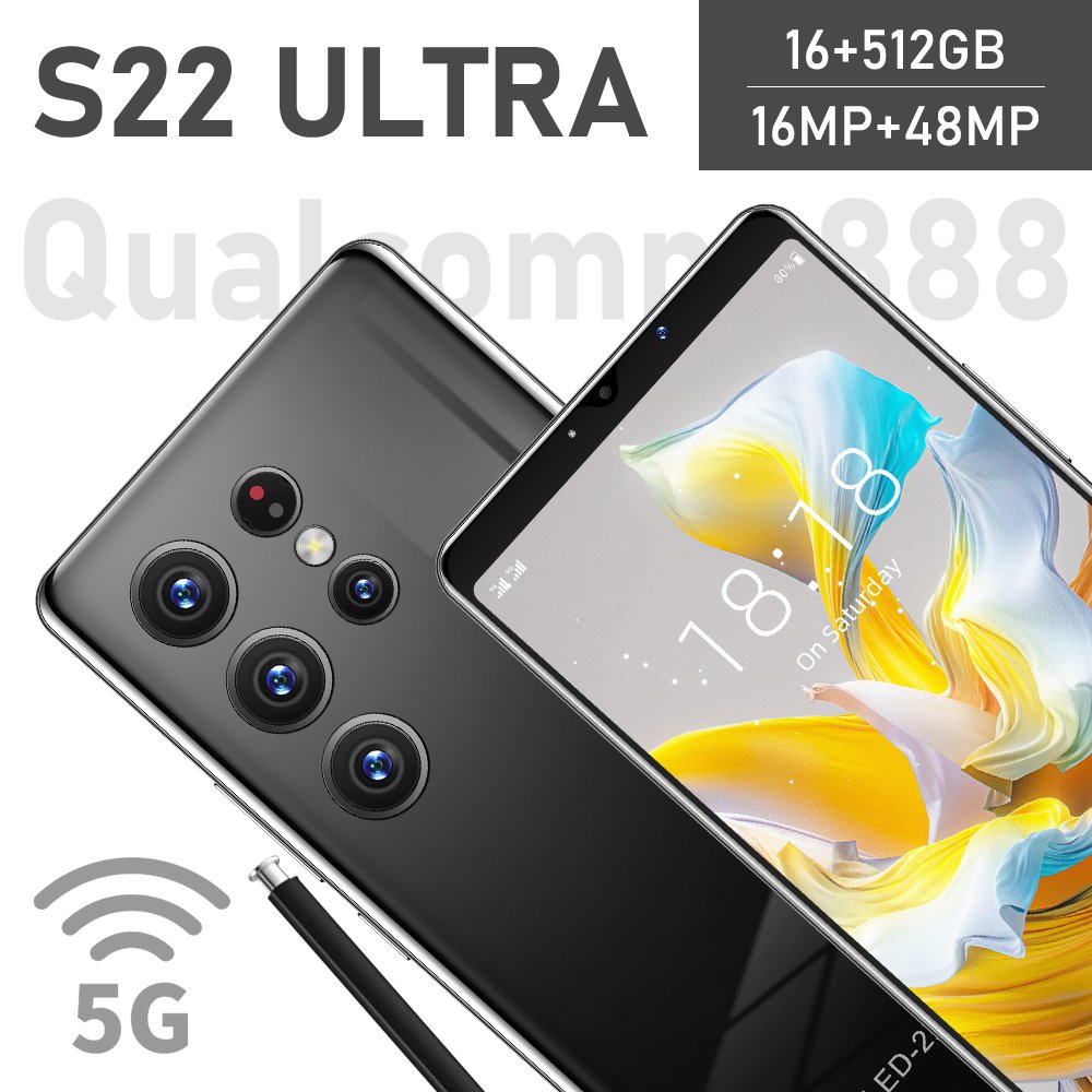 S22 Ultra 16gb+512gb 16MP+48MP 5.8 Inch 10 Core 4g Mobile Smartphone With Double Sim Card Android Cell Phone