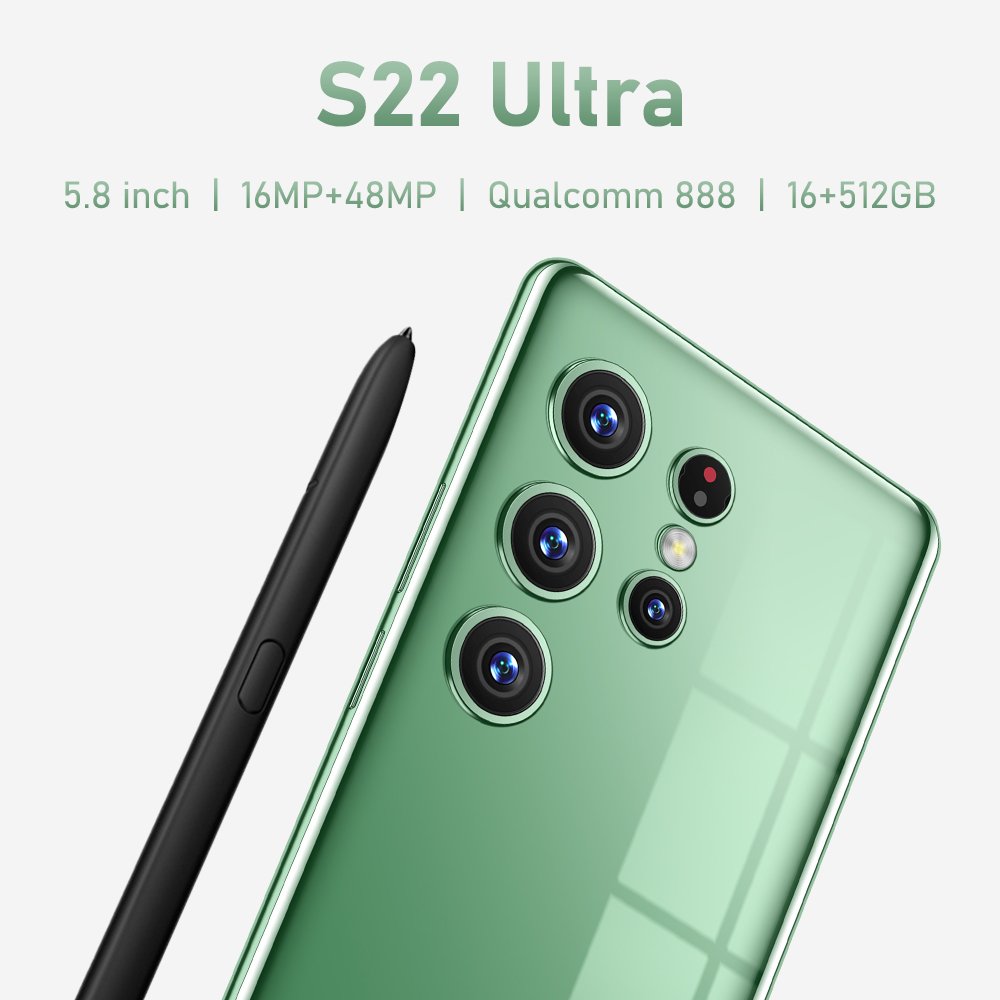 S22 Ultra 16gb+512gb 16MP+48MP 5.8 Inch 10 Core 4g Mobile Smartphone With Double Sim Card Android Cell Phone
