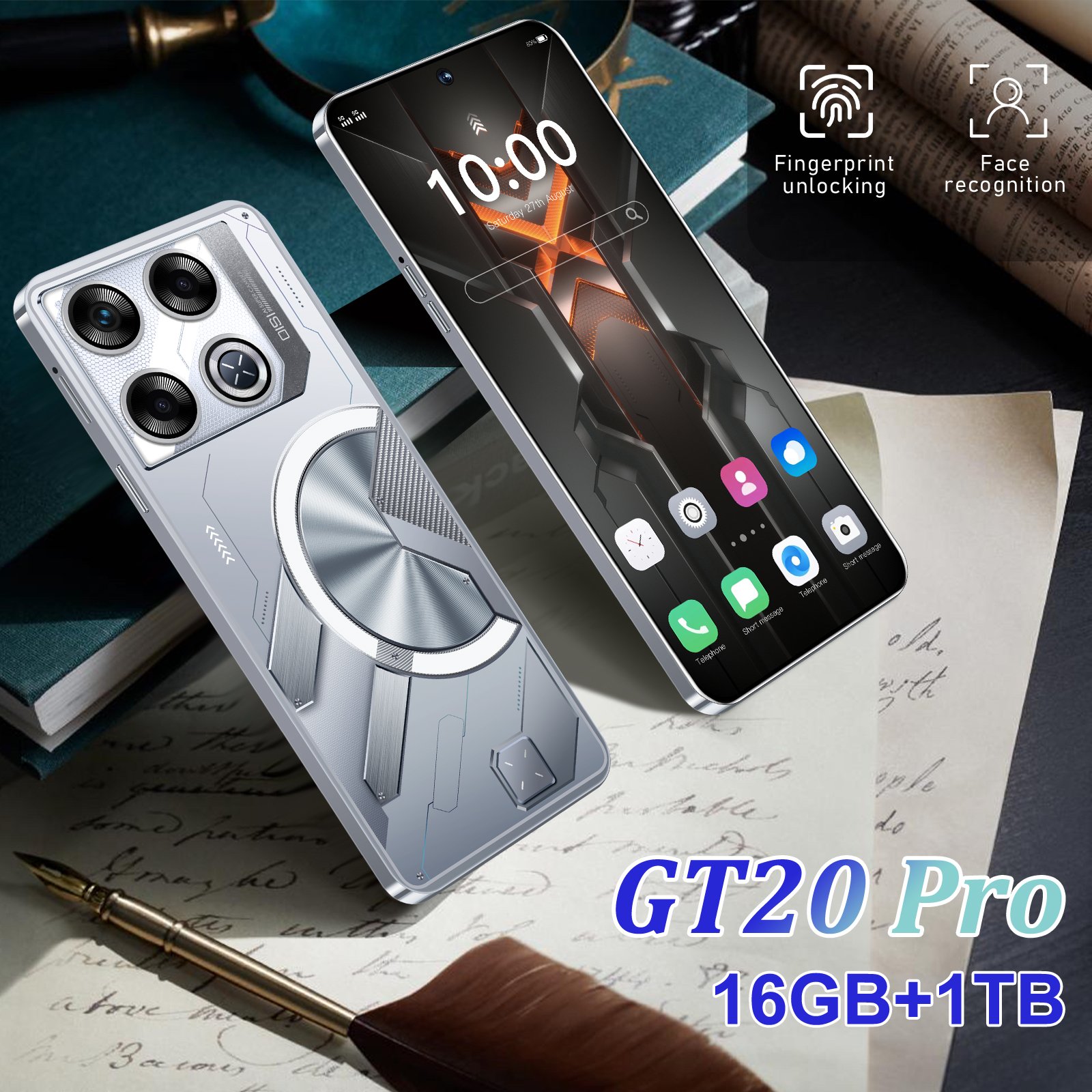 2024 Hot 7.3-inch GT20Pro smartphone 4g /5g smartphone 2024 Cheap Android 14 dual SIM dual standby smart mobile phone