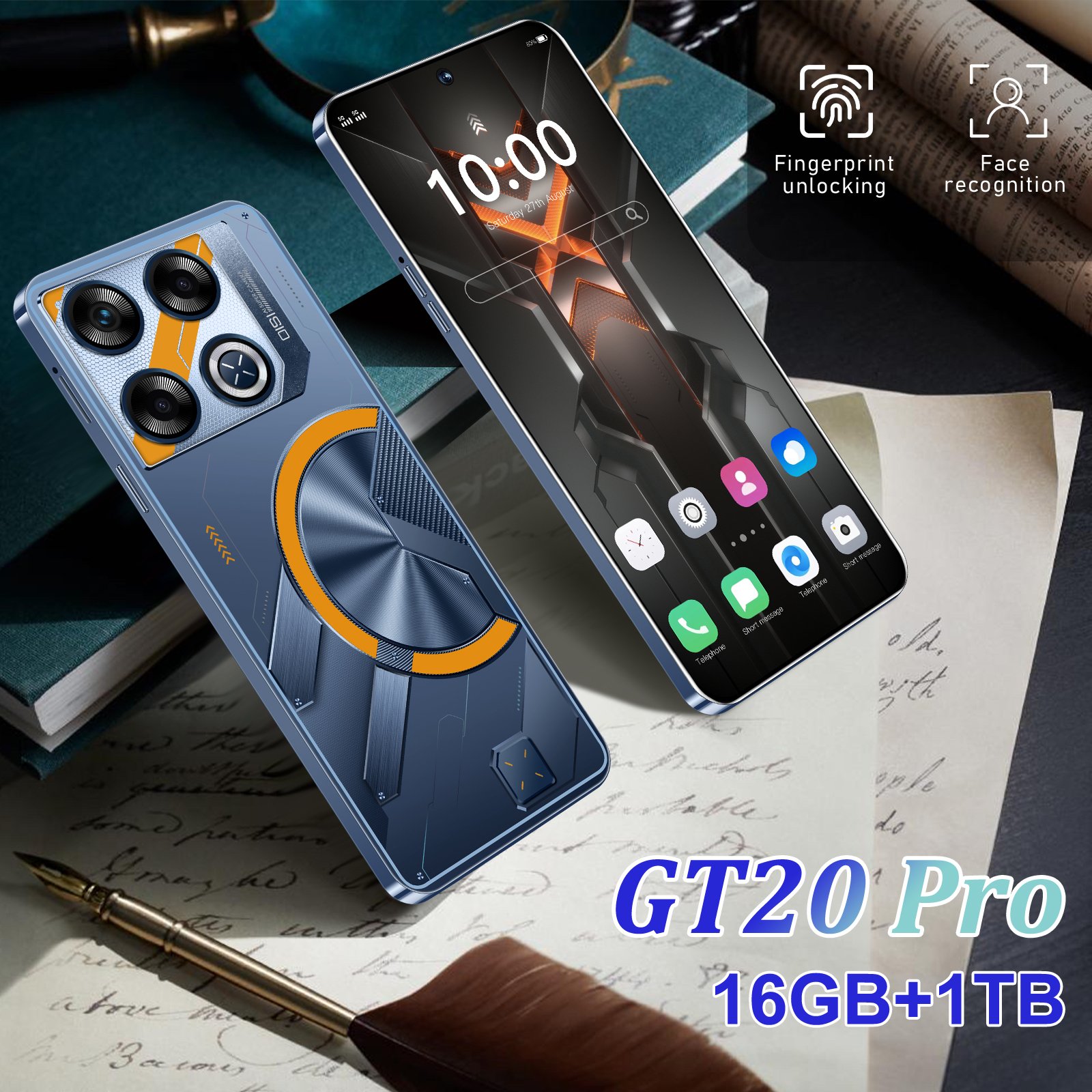 2024 Hot 7.3-inch GT20Pro smartphone 4g /5g smartphone 2024 Cheap Android 14 dual SIM dual standby smart mobile phone