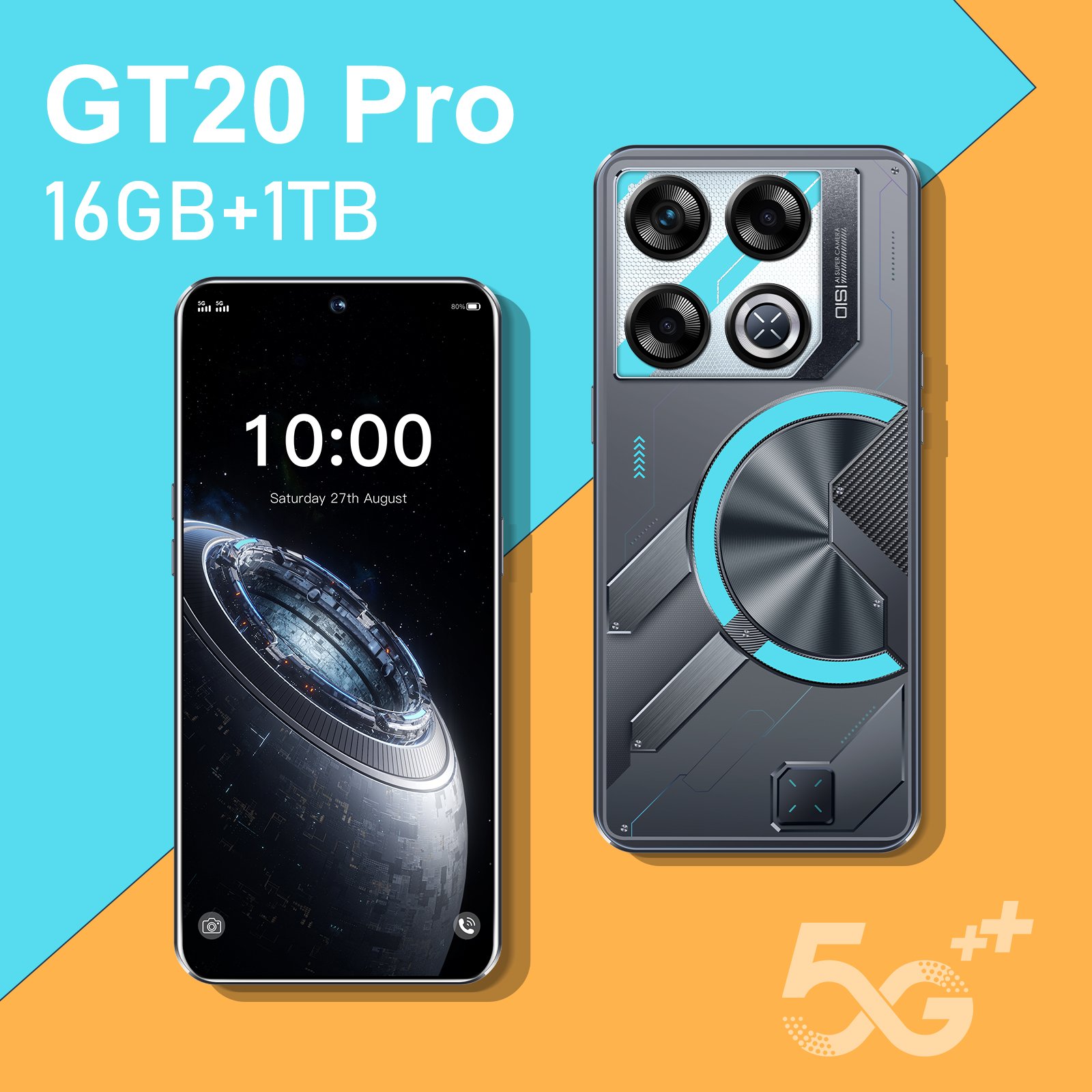 2024 Hot 7.3-inch GT20Pro smartphone 4g /5g smartphone 2024 Cheap Android 14 dual SIM dual standby smart mobile phone