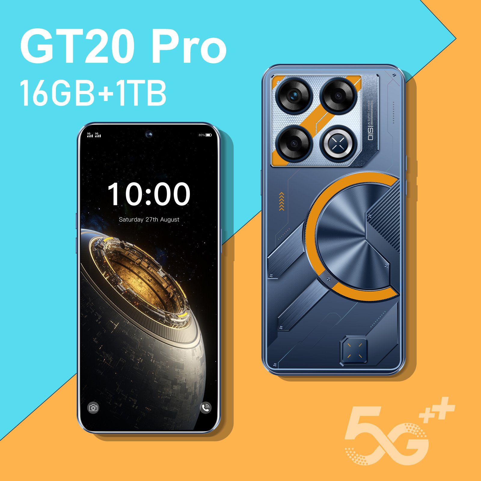 2024 Hot 7.3-inch GT20Pro smartphone 4g /5g smartphone 2024 Cheap Android 14 dual SIM dual standby smart mobile phone