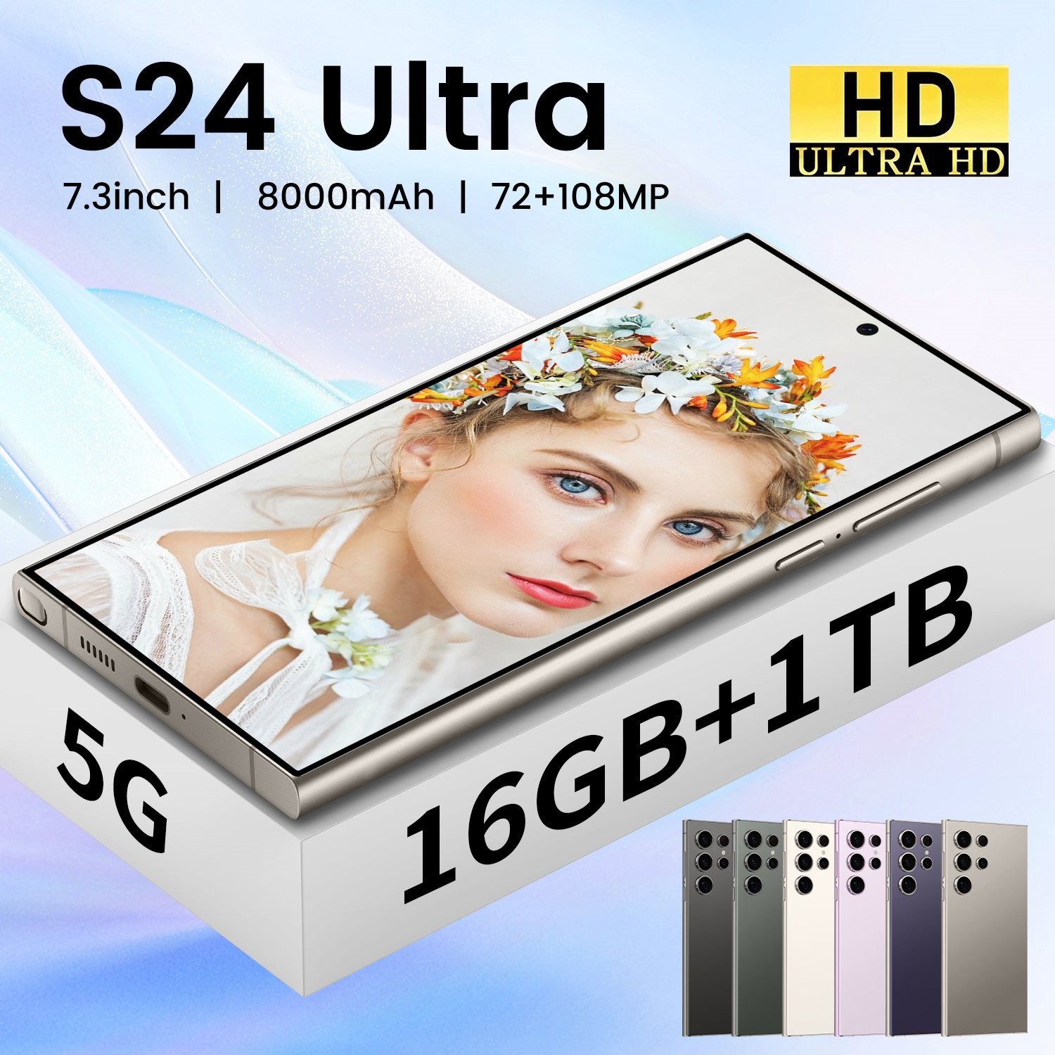 New S24 Ultra design Original Custom S24 Ultra Unlocked Cell Phone Big Screen 5G smartphone 16gb + 1TB Android13.0 smart phone
