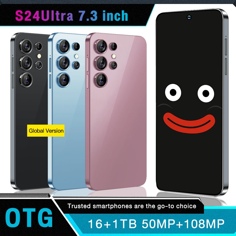 Original Mobile Phone S24 Ultra 7.3 inch 16GB+1TB Face ID Unlocked Cellphone mobile phone Android 13 Dual Card 5G smartPhone