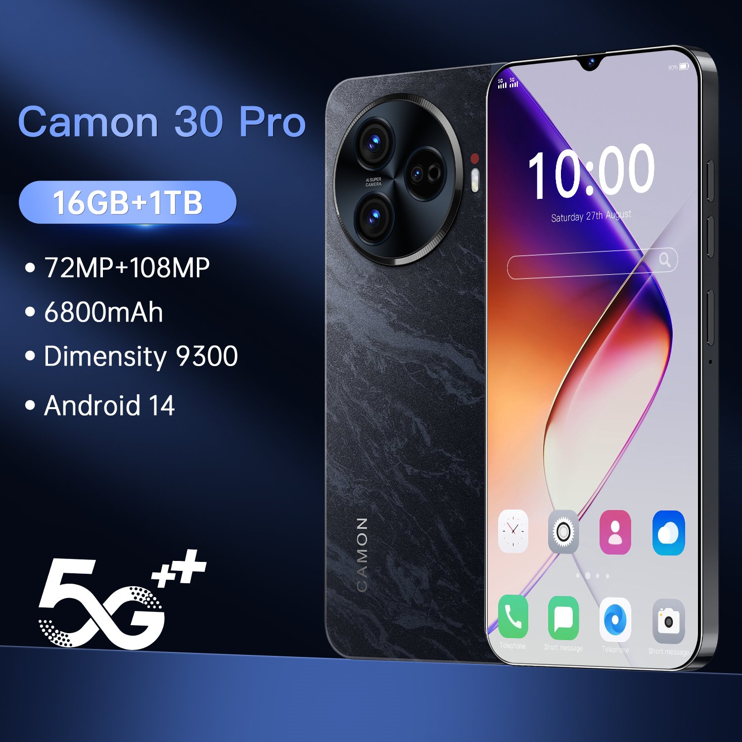 OEM 7.3 inch 5G Smartphone Dual SIM High-Def Camera Dual SIM Android mobile phones