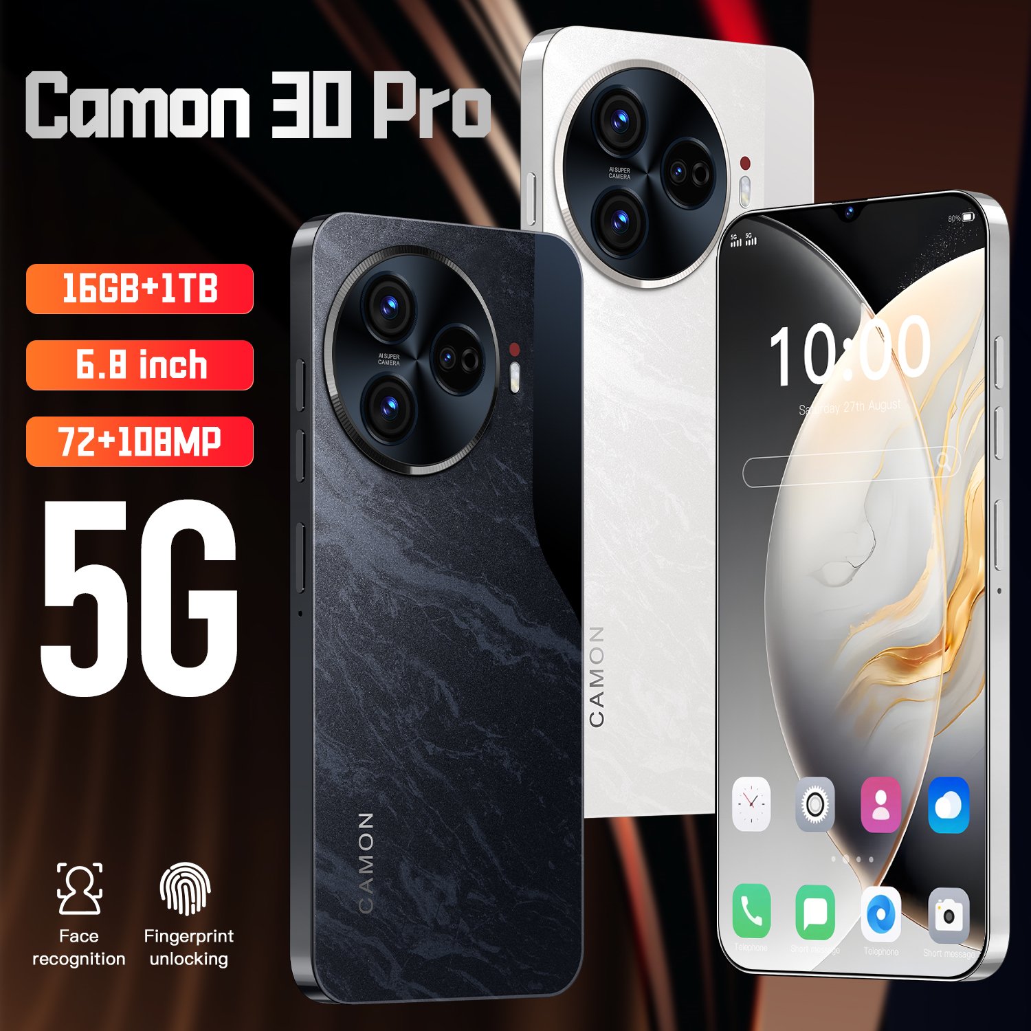 OEM 7.3 inch 5G Smartphone Dual SIM High-Def Camera Dual SIM Android mobile phones