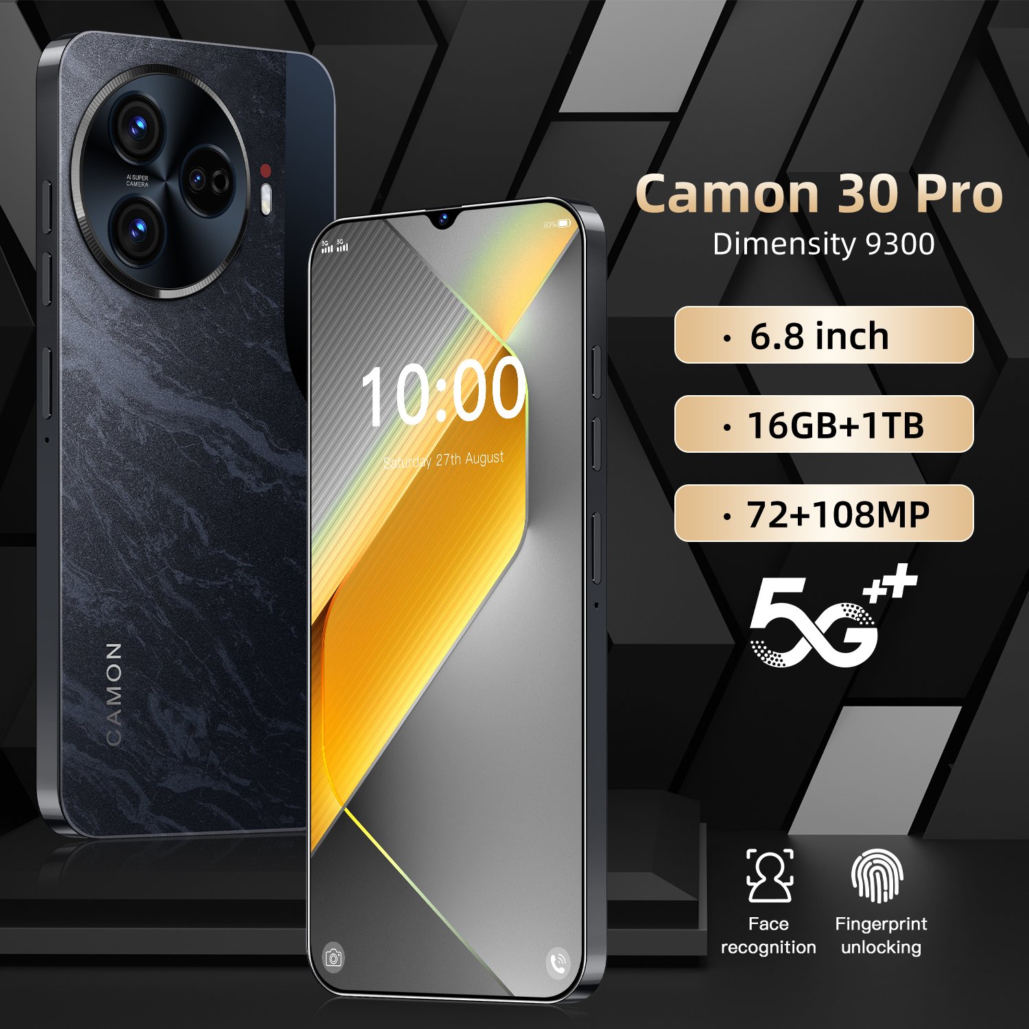 Hot-selling Camon 30 pro original 6.8-inch large screen 16 GB +1 tb 6800 mah Android 14 global 5g smartphone