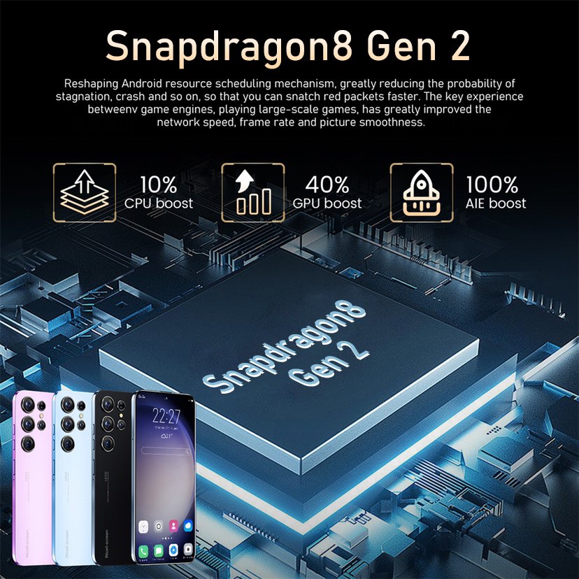 Hot Newest S24Ultra16GB+1TB Smartphone 7.3 Inch AMOLED Screen Android 13.0 5GTelephone Smartphone With Face Fingerprint Unlocked