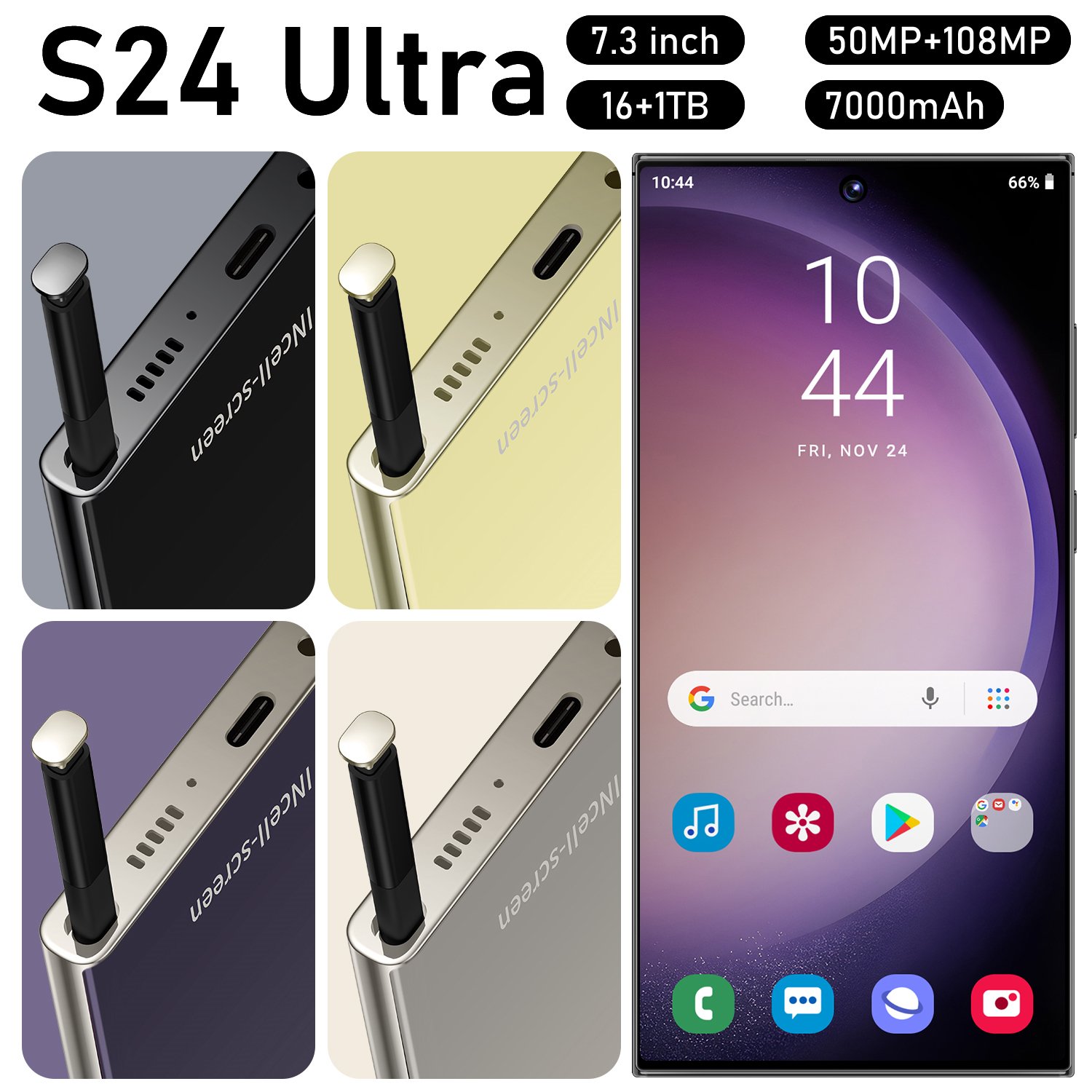 OEM S24+Ultra Phone Original Smartphone 16GB and 1TB Dual SIM Mobile Phone For Global Edition Phone with Stylus
