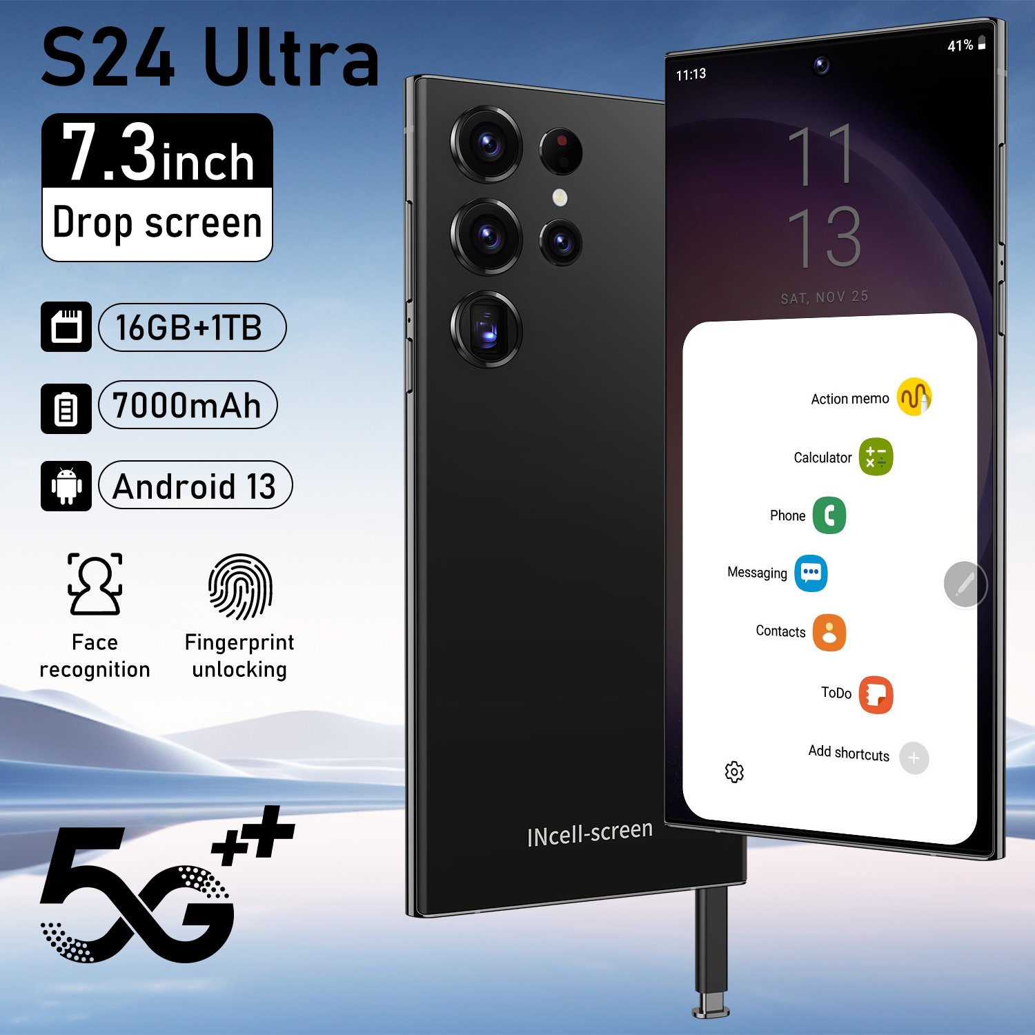 OEM S24+Ultra Phone Original Smartphone 16GB and 1TB Dual SIM Mobile Phone For Global Edition Phone with Stylus