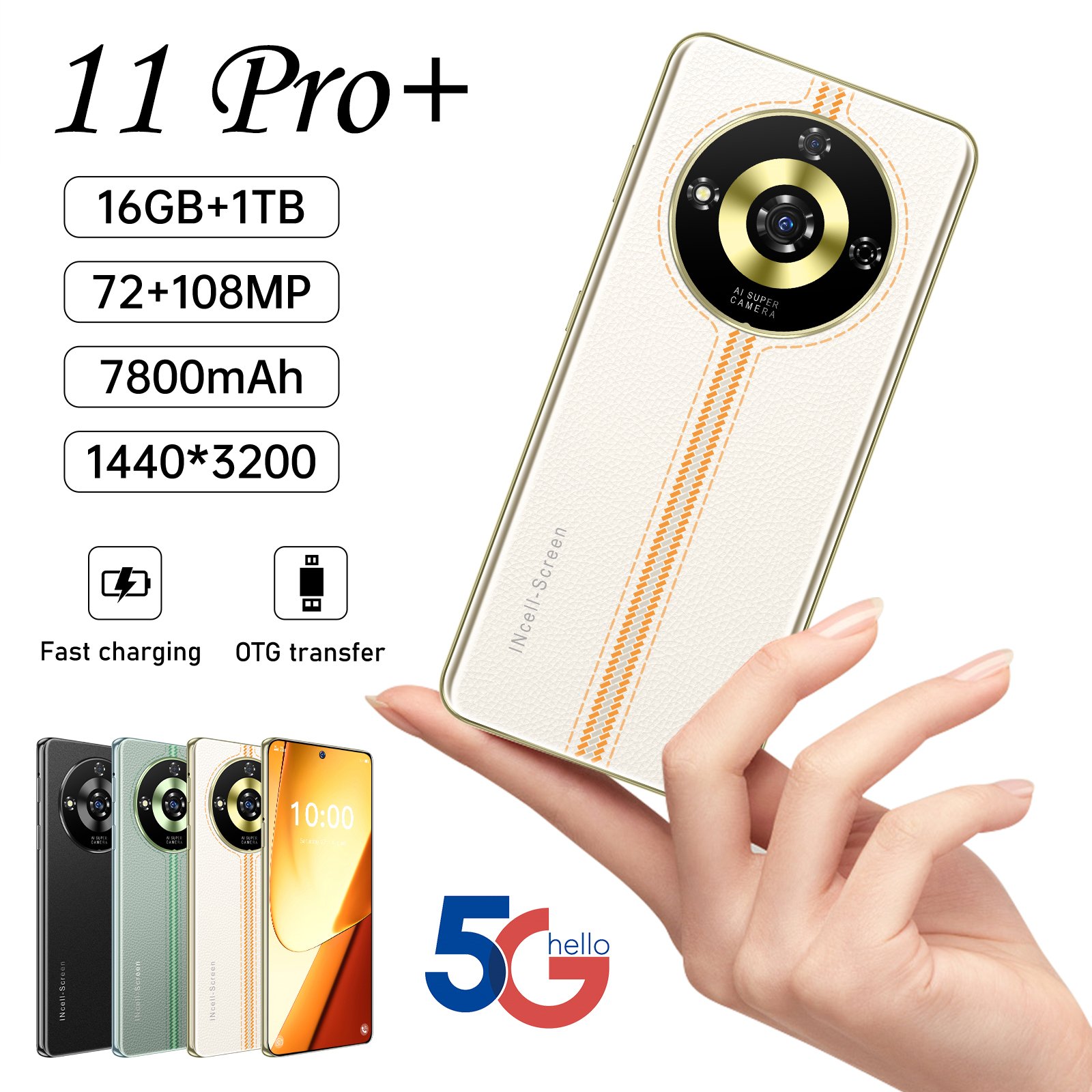 Wholesale 11 Pro+ Android Phone 5G Smartphone and Tablet HD OLED Display Quick Charge Android 11Phone