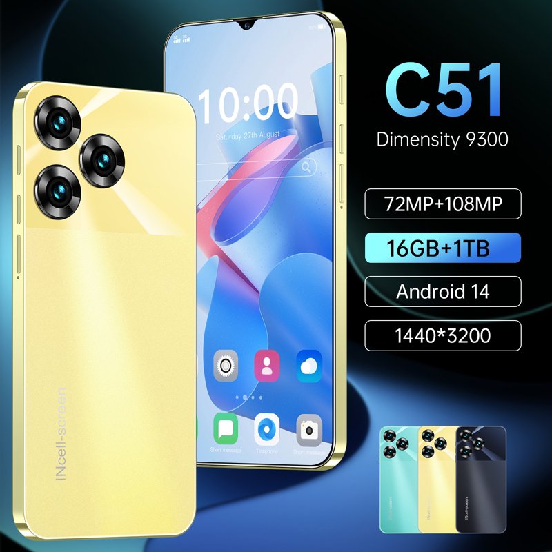 New C51 Wholesale China Cheap Unlocked Cell Phones 5G Low Price Phones Mobile Android Smartphone Factory Direct Sale