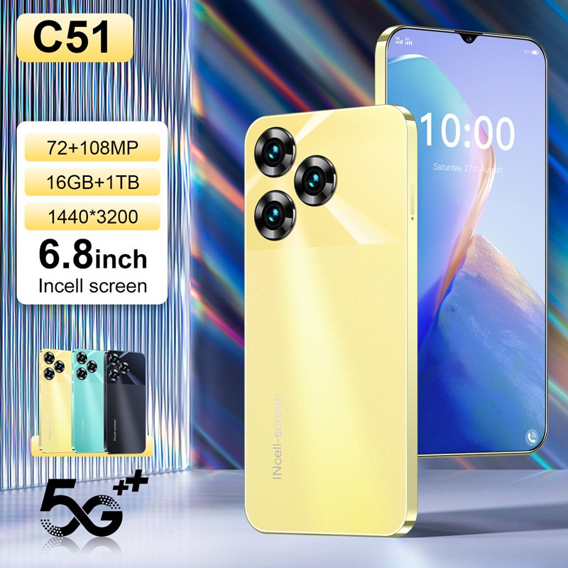 New C51 Wholesale China Cheap Unlocked Cell Phones 5G Low Price Phones Mobile Android Smartphone Factory Direct Sale