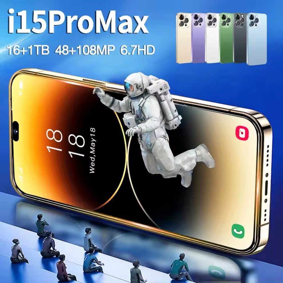 Original i15 phone 15 pro max neuf 6.7 inch 12GB + 512Gb Clone ioss smartphone 8-core celulares 15 pro max unlocked mobile phone