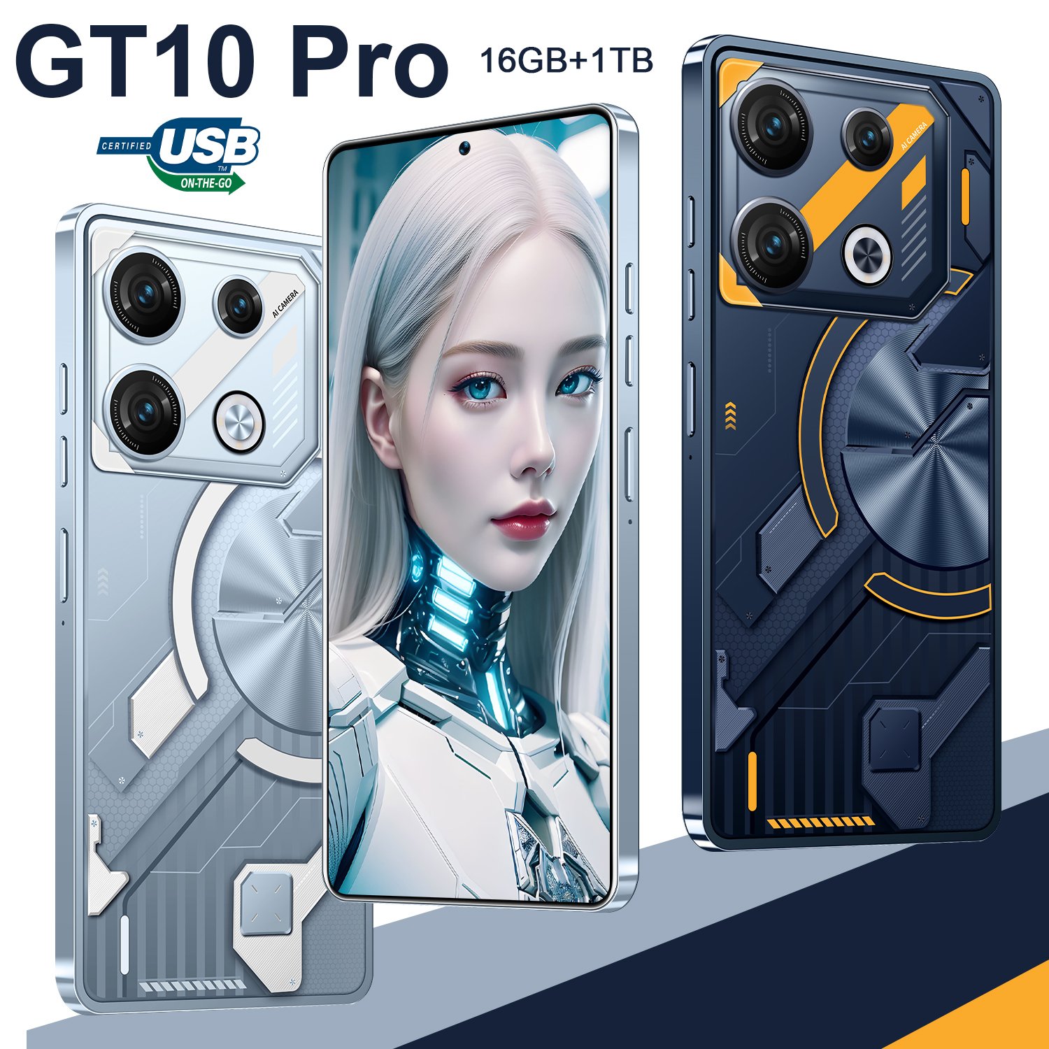 GT10 PRO Fast Charge NFC 5G Phone 7.3 inch 16GB+1TB Global Edition Original Smartphone Android 13.0 Mobile Phones