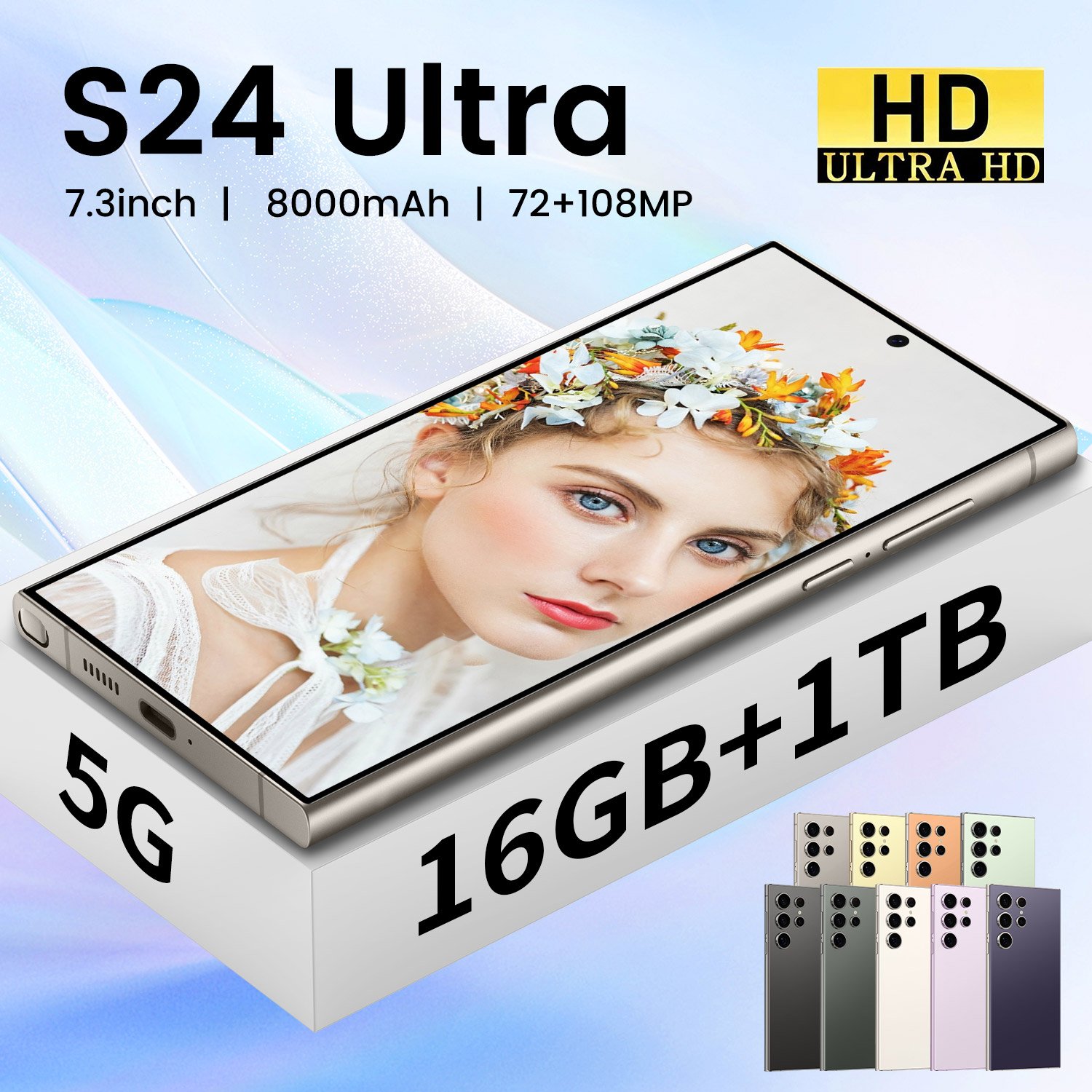 Wholesale Original phones s24 ultra Smartphone For s24 ultra 16GB+1TB 5G Dual SIM Cellphone Mobile Phone s24 ultra 5g smartphone