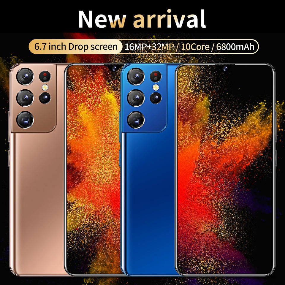 S21 Ultra 16GB+1TB 7.2 Inch 6800mAh Android smartphone Full Screen dual sim card Face Unlock Mobile Phones