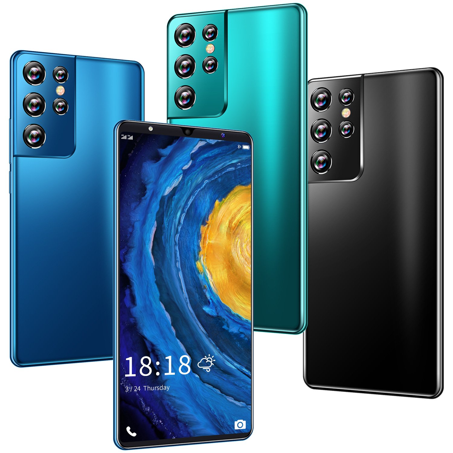 S21 Ultra 16GB+1TB 7.2 Inch 6800mAh Android smartphone Full Screen dual sim card Face Unlock Mobile Phones