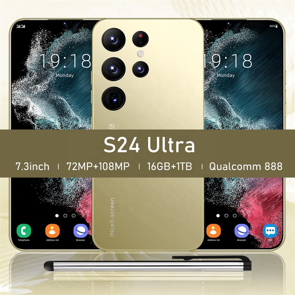 Original phones s24 ultra Smartphones For s24 ultra 3+64GB 5G Dual SIM Cellphone Mobile Phone s24 ultra 5g smartphone