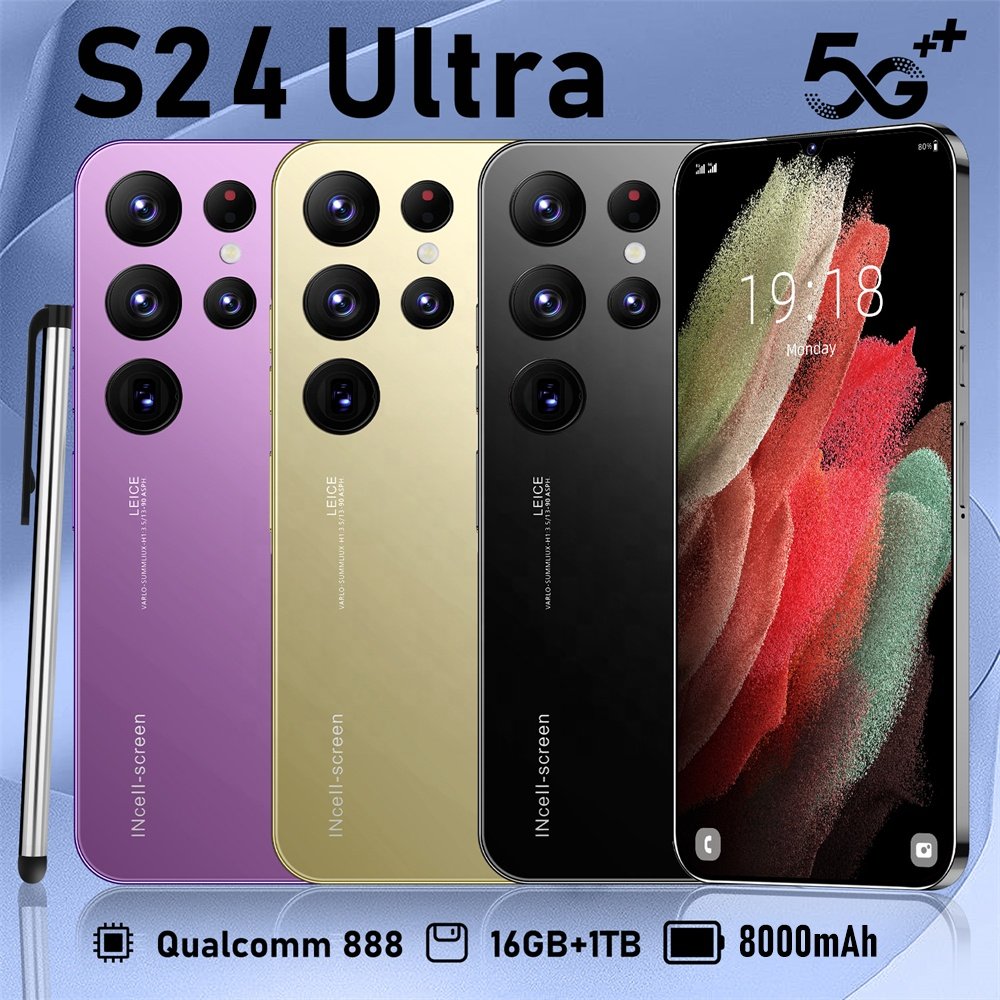 Original phones s24 ultra Smartphones For s24 ultra 3+64GB 5G Dual SIM Cellphone Mobile Phone s24 ultra 5g smartphone