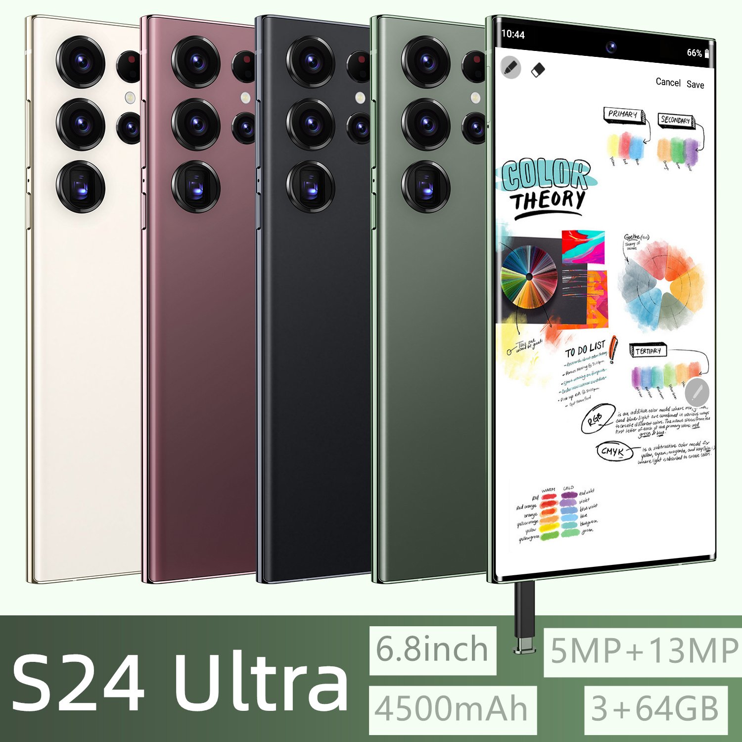 Brand New S24 Ultra 5G Phone 64GB 3GB Android 13.0 Smartphone 7.3inch Full Screen Unlocked Mobile Phones