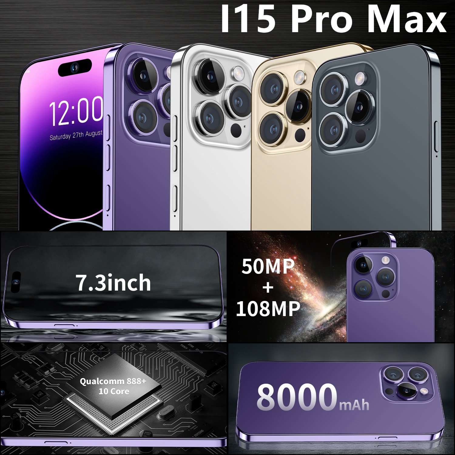Mobile phones 13 Pro Max New 5G Smartphone Phone Inteligente 15 Pro Max Smart Phone 14 15 16GB+1T Cheap Telephone Telefon