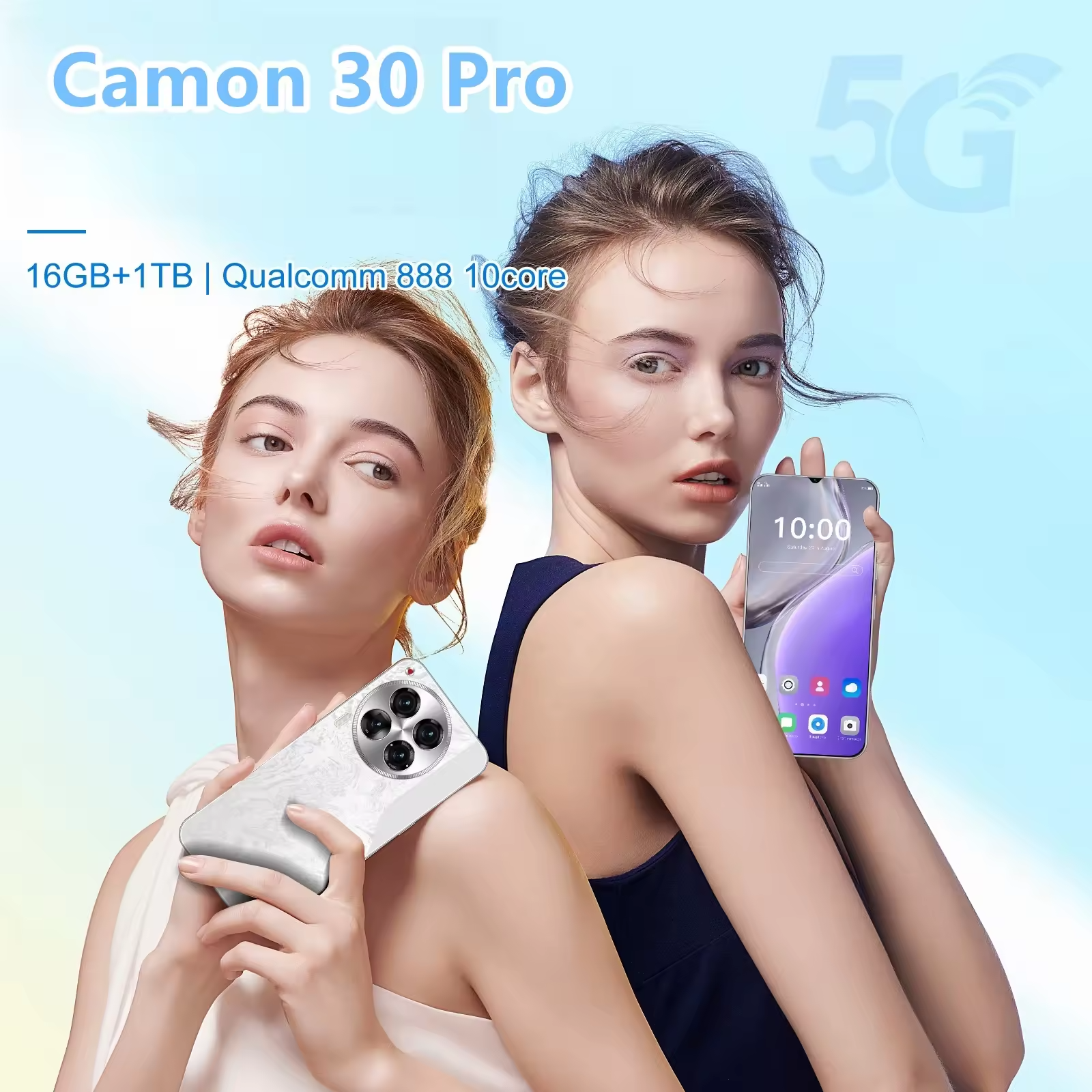 Fnban wholesale cheap global 5g smartphone Camon 30 pro original large screen 16GB +1tb 6800 mah Android 13 gaming mobile phone