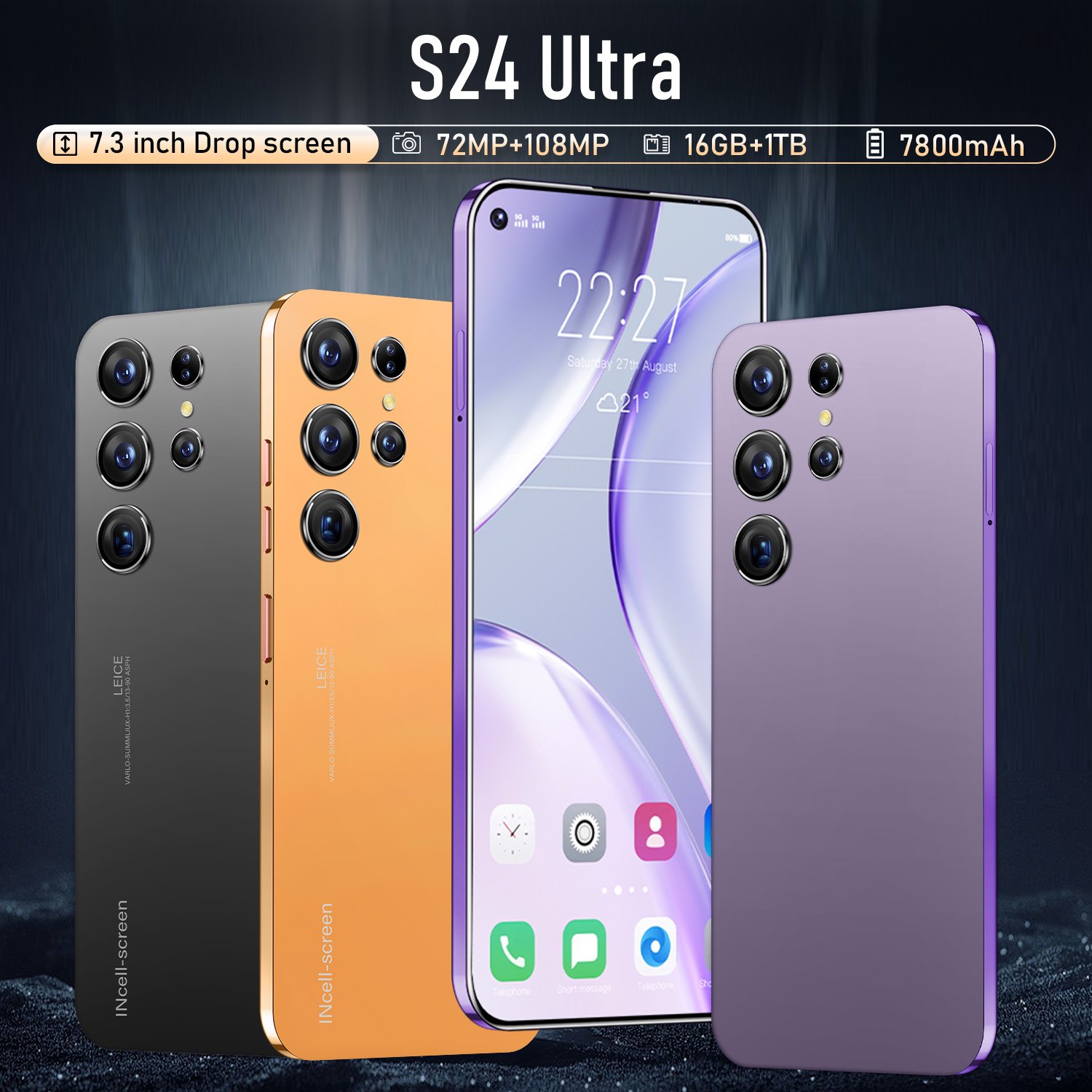 Smart Cell Phone S23 Ultra+ Original 6.7 Inch HD OLED New Model 5G Mobile Phone 256GB Original