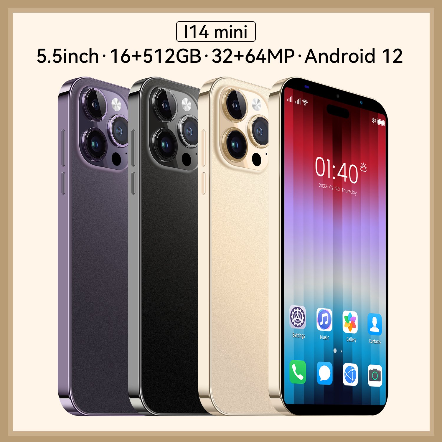 i For Phone 14 Pro Max 5G Smartphone Cell Phone Smartphone Telefone I14 Android Feature Gaming Mobile Phones