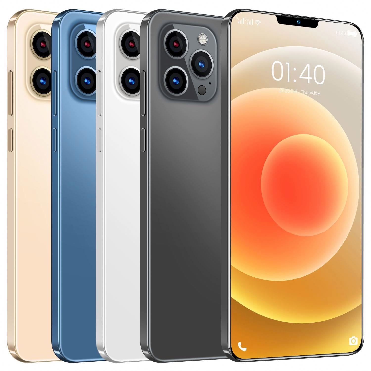 Wholesale I12 Pro Max High-Definition 6.7Inch Face Recognition Smartphone 12GB+512GB Long Standby Time Android Mobile Phone