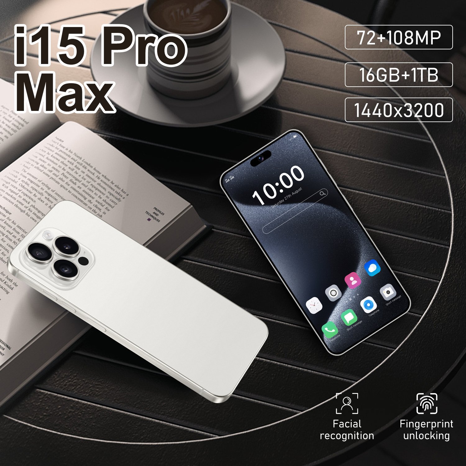 Phone 15 pro max 16+512GB Smartphone 5g Smartphone 6.7inch Screen Dual Sim Card I 15 phone