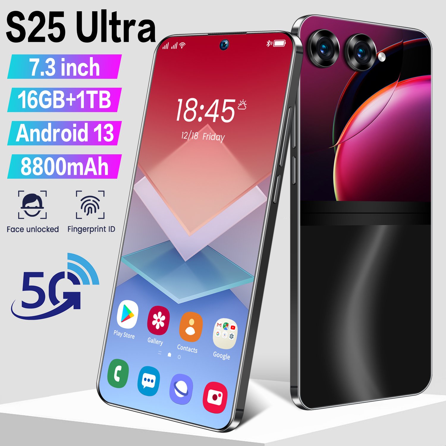 Tecno 10 Pro 5g S25 Ultra+ Android Smartphone 2 Sim Camera Cellphone Global Game Mobilephone 5g Smartphone