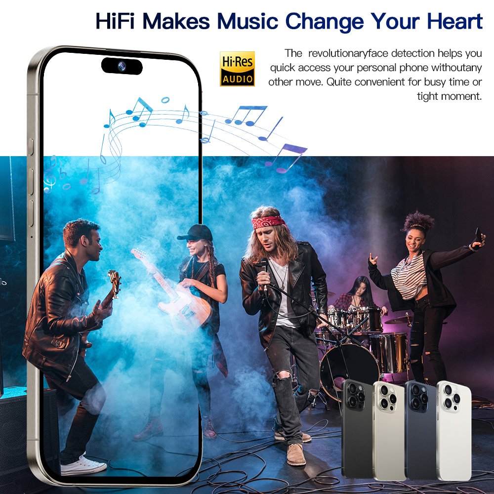 S15 Smart Mobile Phone 16GB RAM 512GB ROM Latest Android Smartphone with True Punchhole Secondary Screen