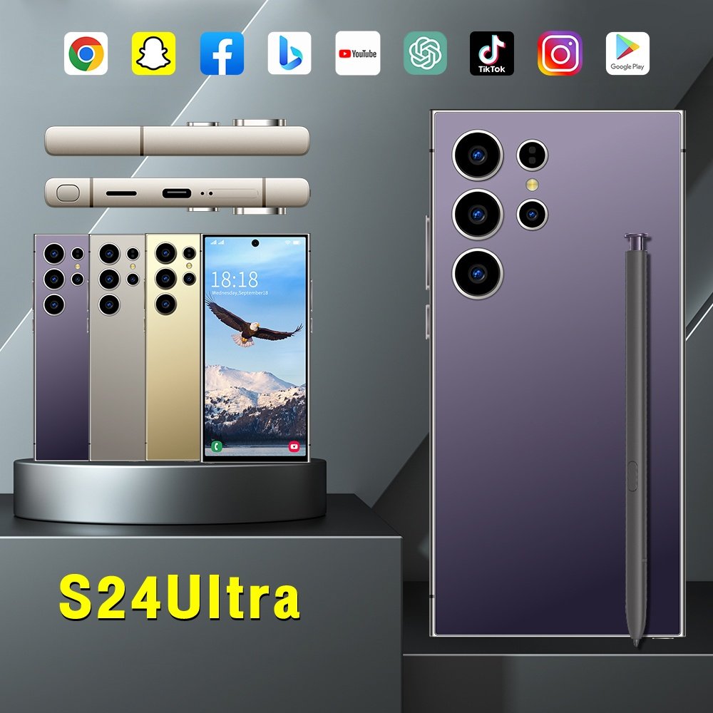 Customer Choice 8+512G S24 Ultra smartphone 6.8inch telephone Large Battery Unlock S-Pen 4G WIFI android S23 S24 mobile phone