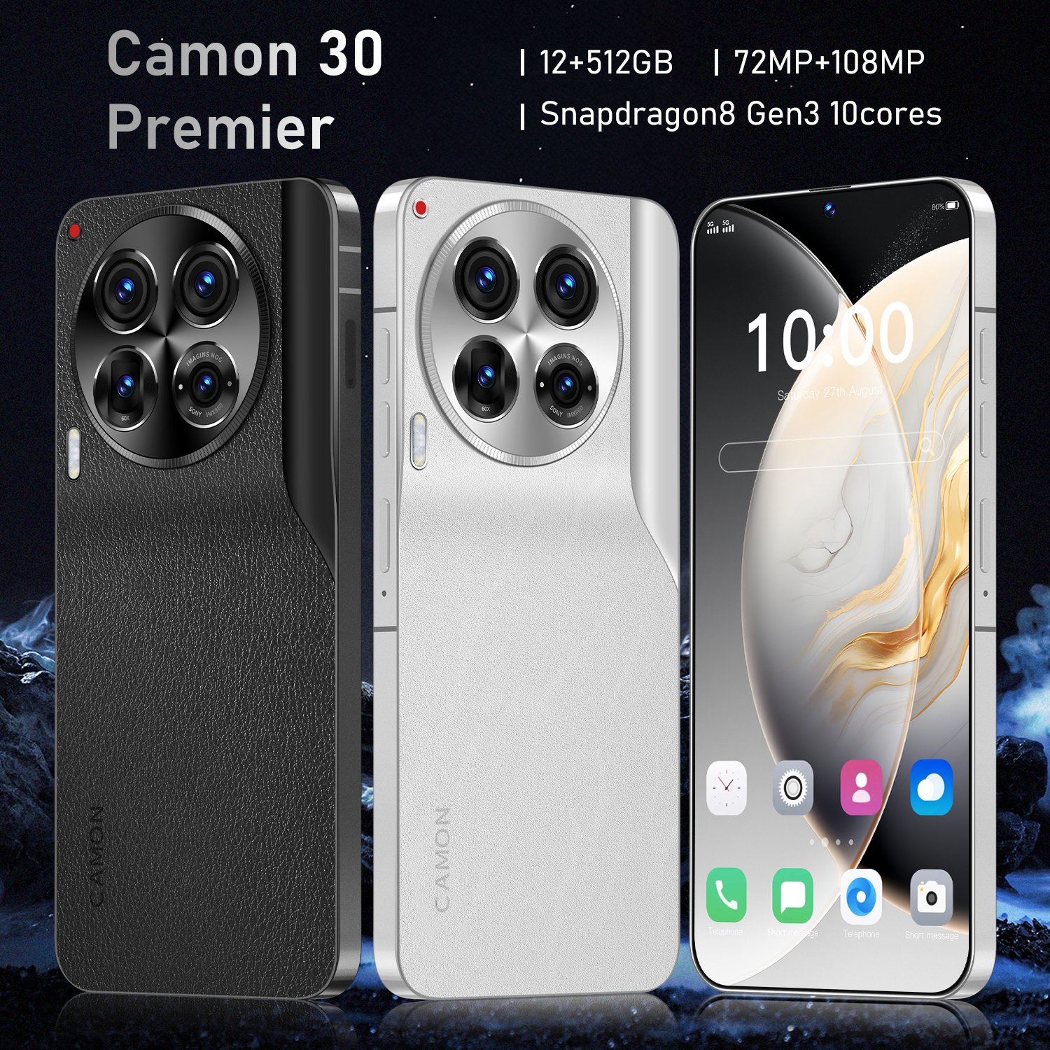 Global Version Telefone Camon 30 Pro 5G SmartPhone 12GB+512GB 72MP+108MP 7.3inch Large Screen Android Cell Phone Gaming Phone