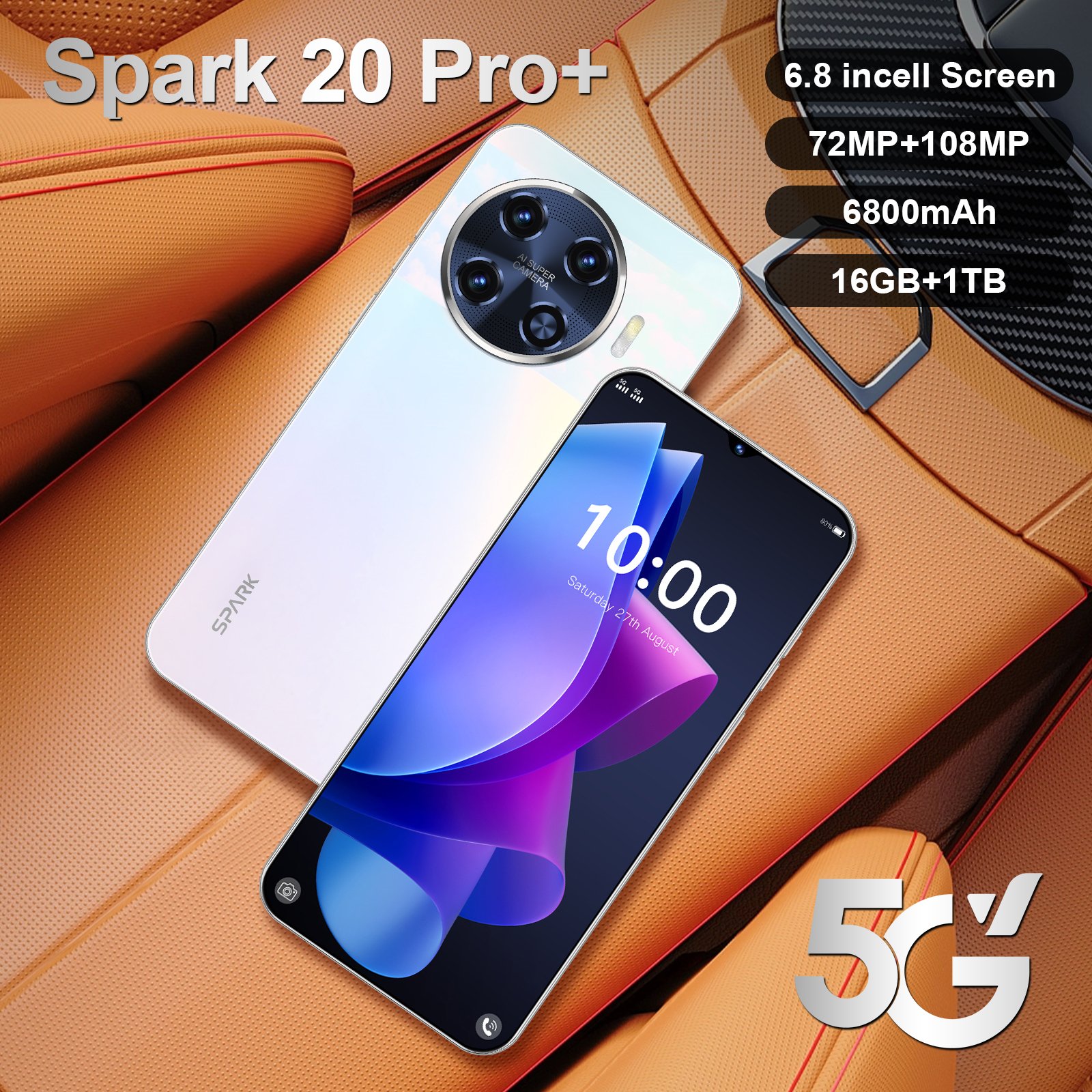 HX new 5G original unlocked smartphone Spark 20 Pro+16+512GB popular African phone Tecno 5G phone